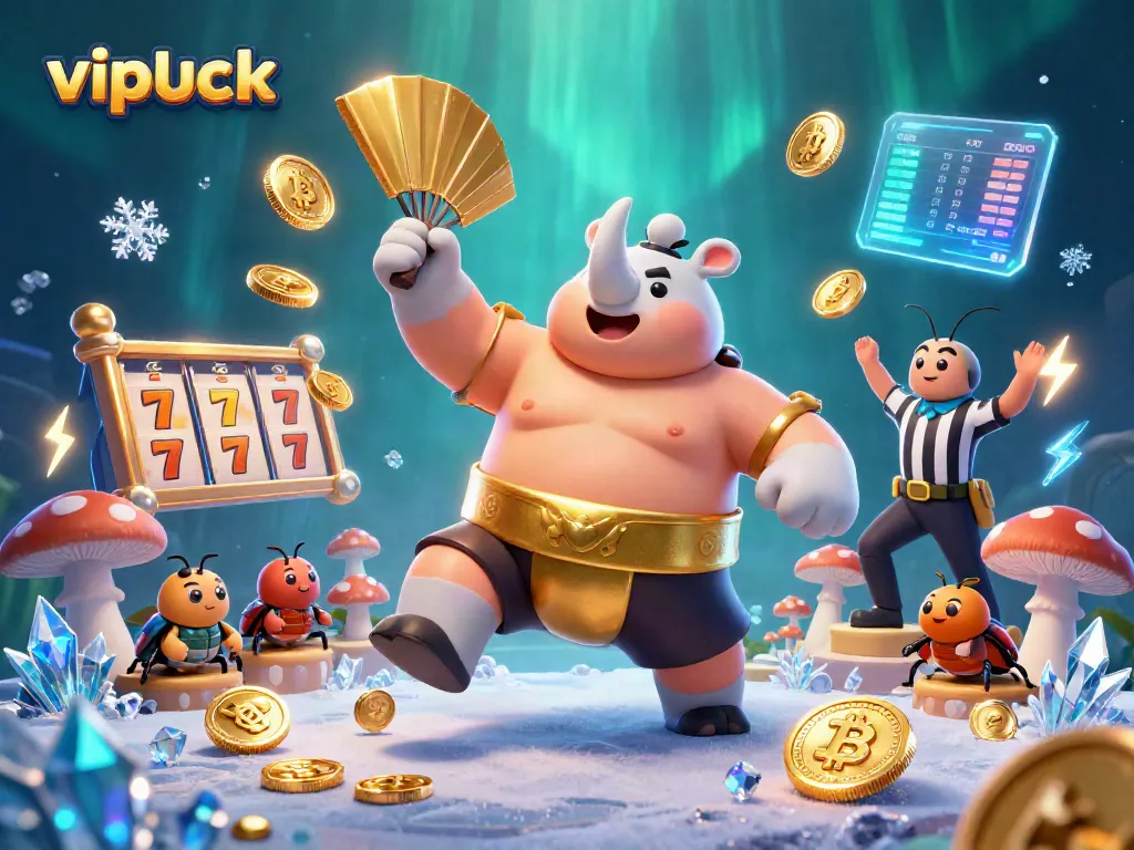 Experience the excitement of vipluck with a dynamic 3D illustration featuring a casino scene.