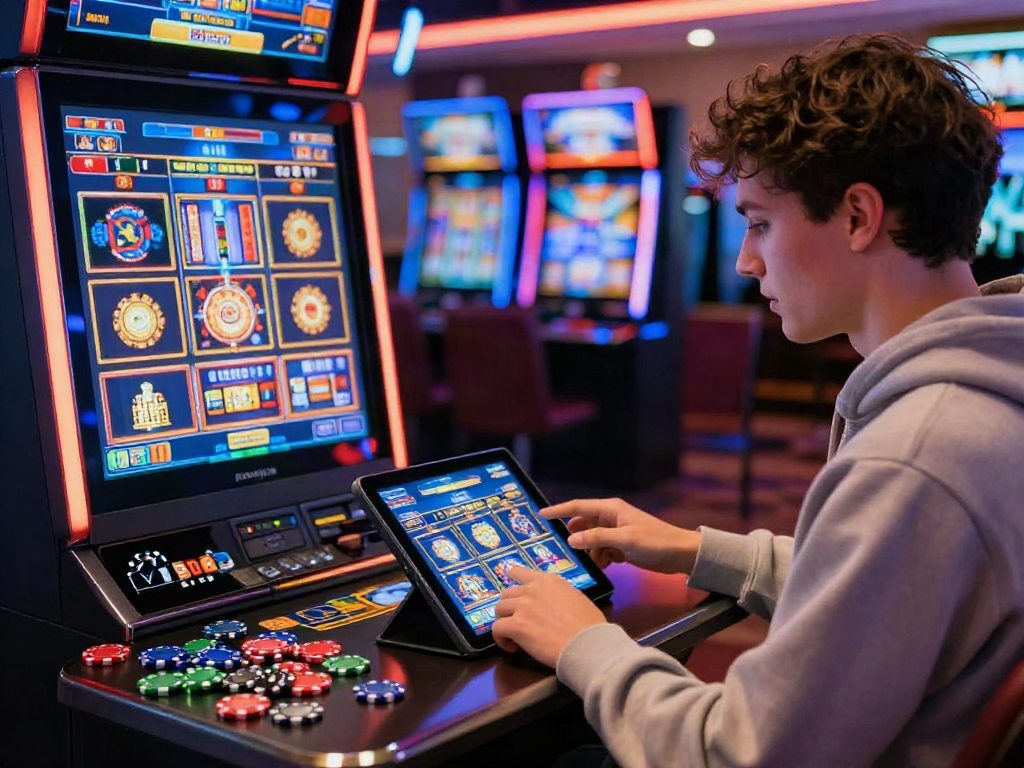 Player enjoying a slot game on tablet at DA88 online casino, capturing the excitement of gaming.