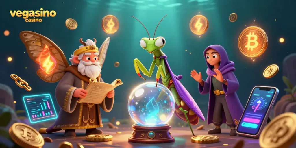 Engage in thrilling gameplay at vegasino casino with enchanting characters and crypto elements.